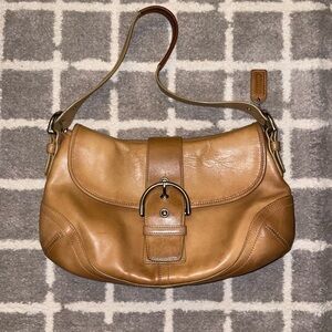 Vintage Coach SoHo Tan/Light Brown Leather Shoulder Bag